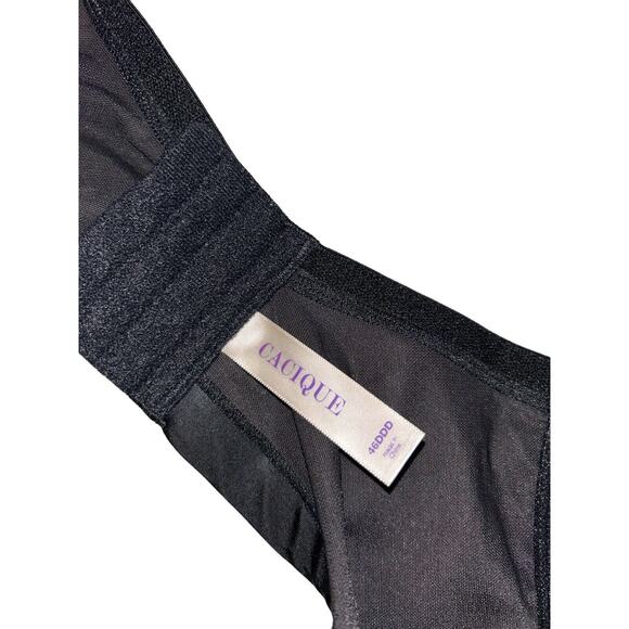 Cacique Womens Size 46DDD Black White Lightly Lined Full Coverage T-Shirt Bra - Picture 5 of 9